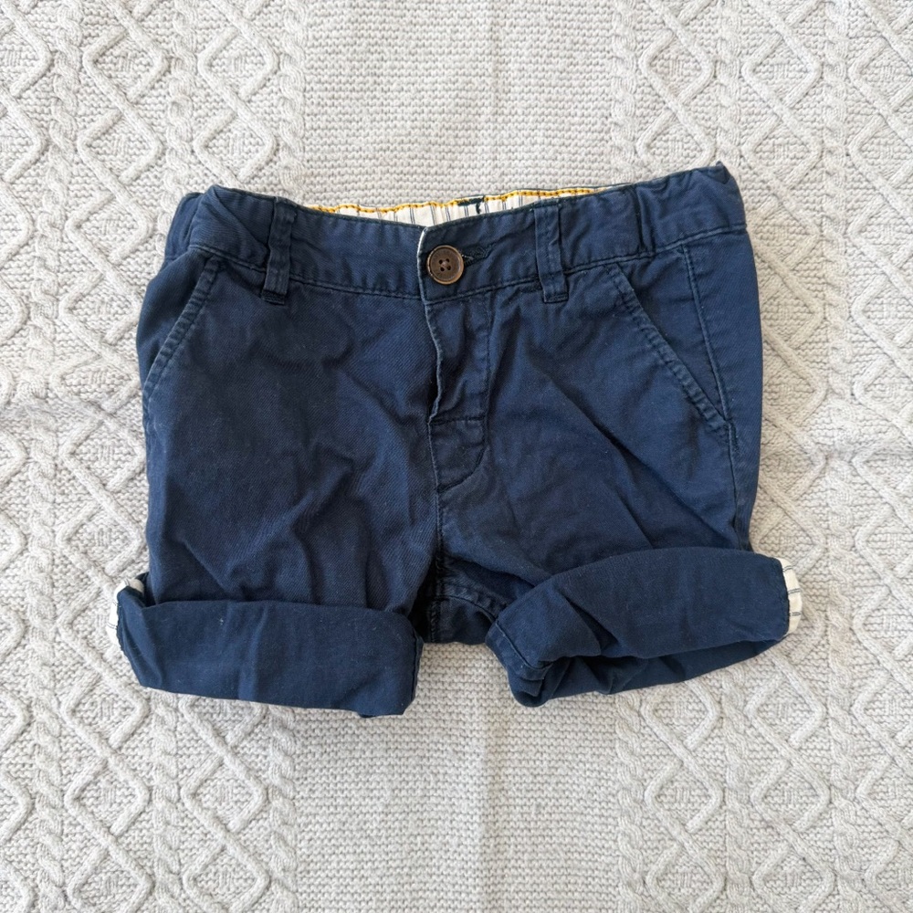 H&M Navy Blue Toddler Cuffed Shorts 18-24M